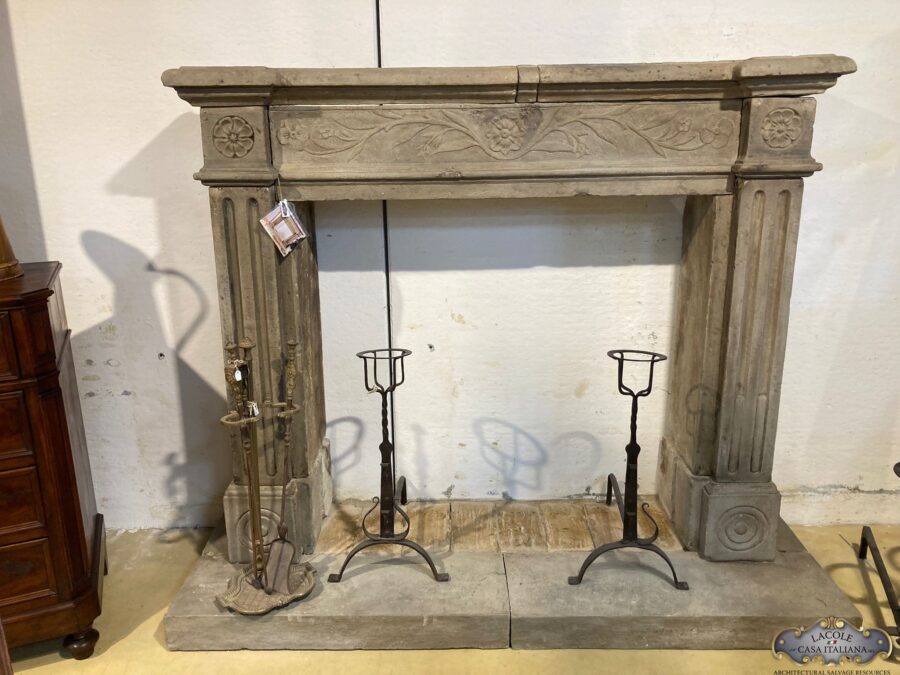 <h2>Antique stone fireplace mantell, imple linear in its style; perfect condition</h2>