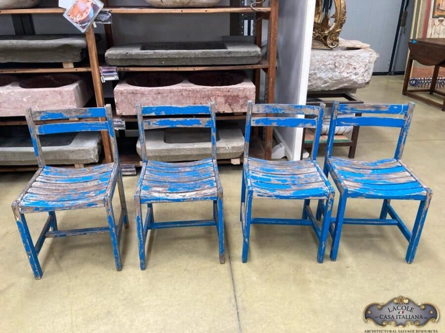 Set of 4 recycled chairs