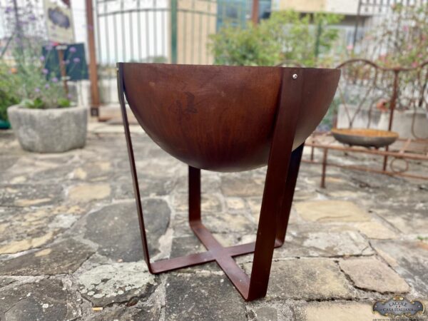 Iron brazier for BBQ; handcrafted